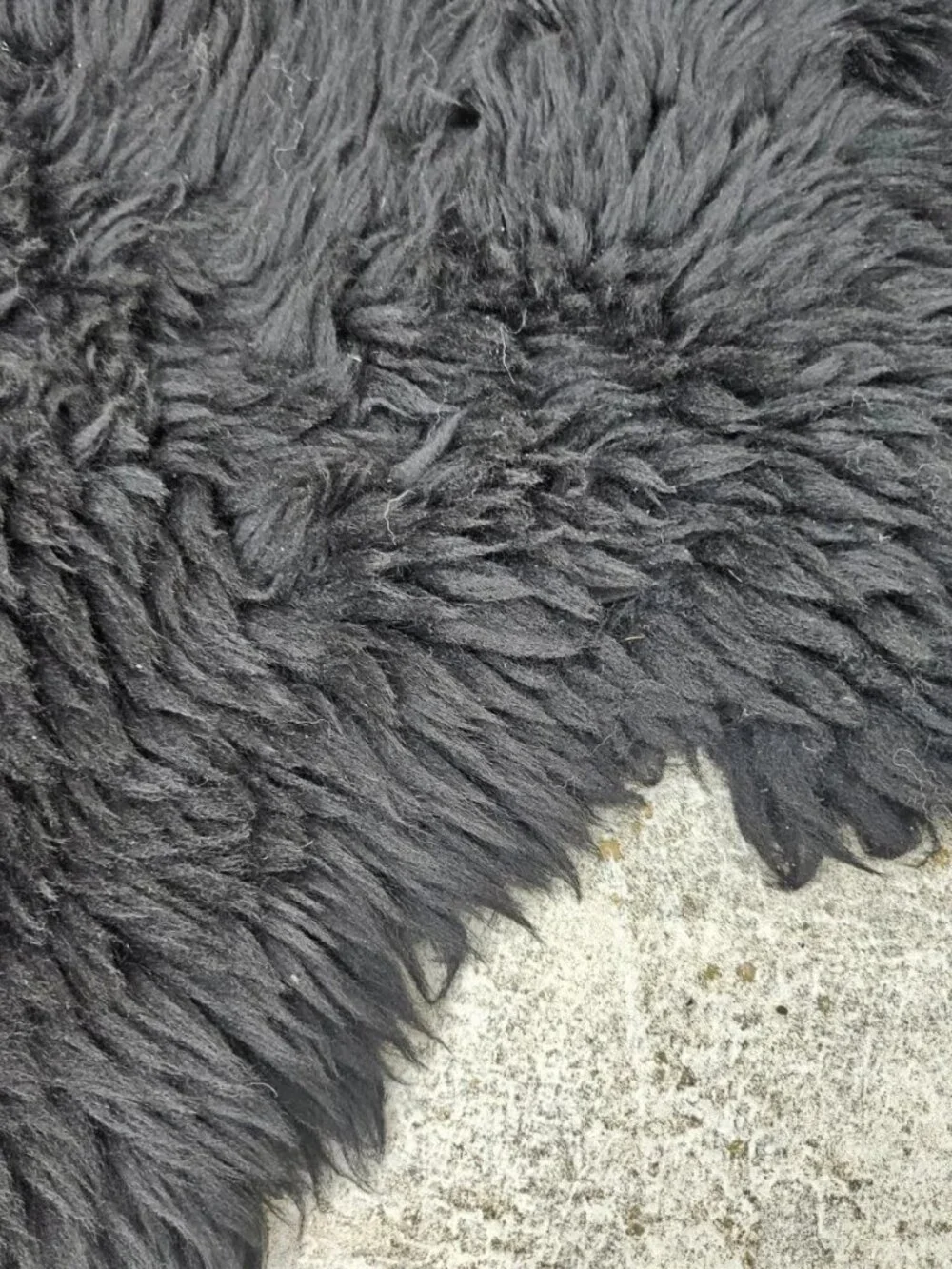 Real Fur Area Rug Handmade Sheepskin Black Real Hair Fur Home Decore Rug New